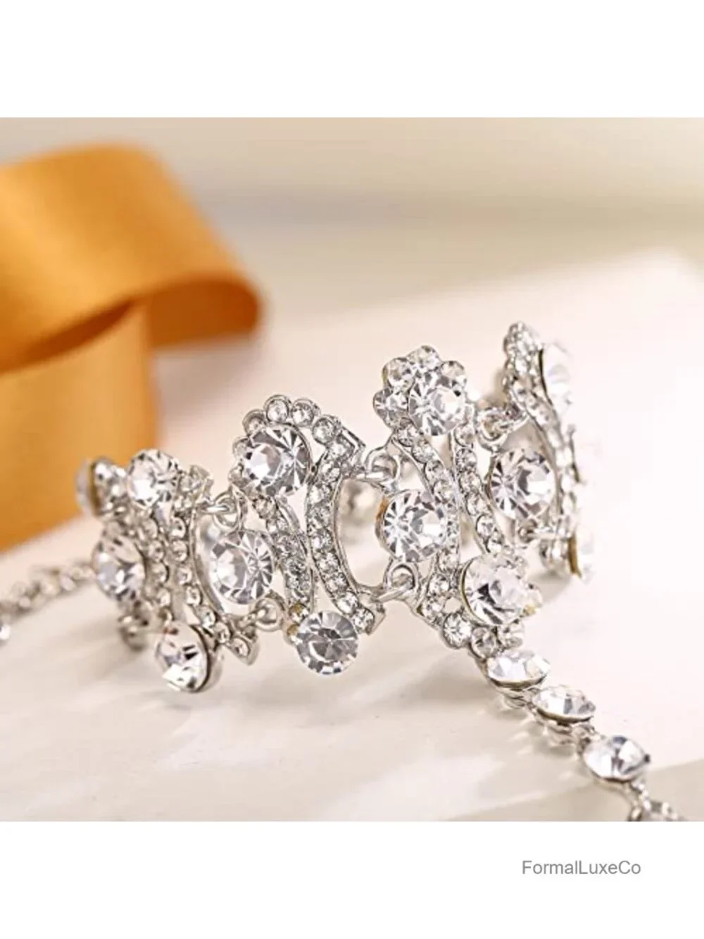 Vintage Style Austrian Crystal Bracelet & Ring Set, Adjustable, Prom Jewelry,